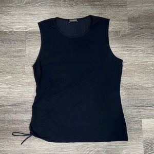 Tahari Black Tie Blouse Top Small